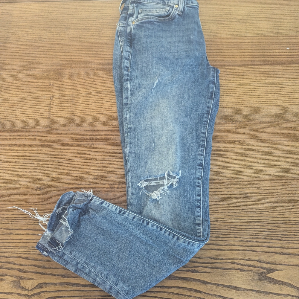 EUC Mavi Jeans Womens Size 26 ADA Boyfriend Distressed Medium Wash 28"